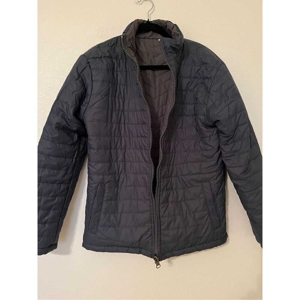 The American West Navy Gray Reversible Puffer Coat Jacket NEW